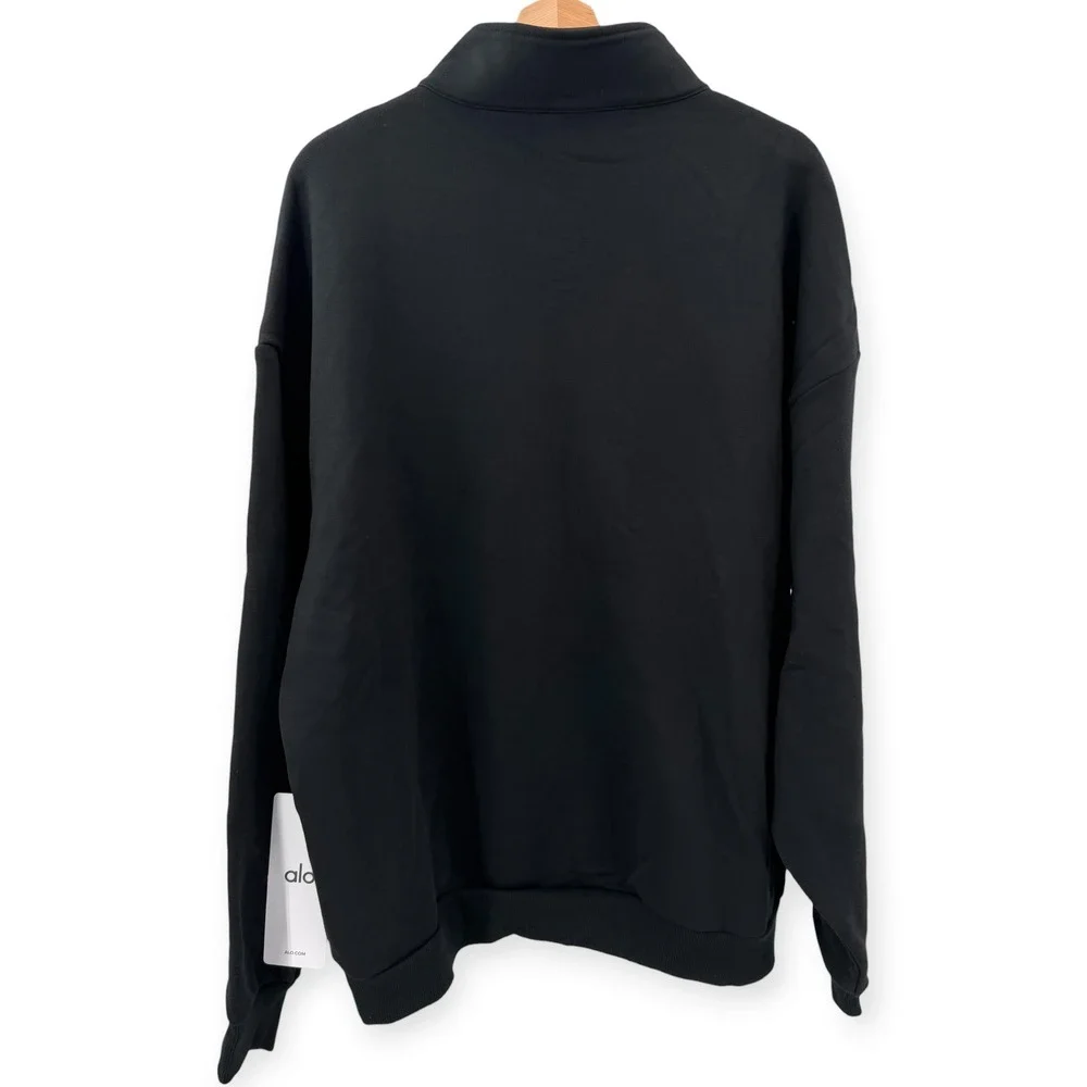 NWT ALO Accolade 1/4 Zip Pullover in Black - Size Large